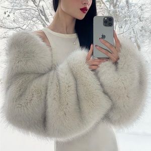 Elegant Cream Fur Jacket
